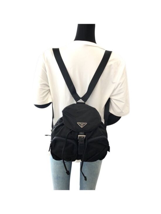 Prada Tessuto Black Silver Nylon Backpack main image 9